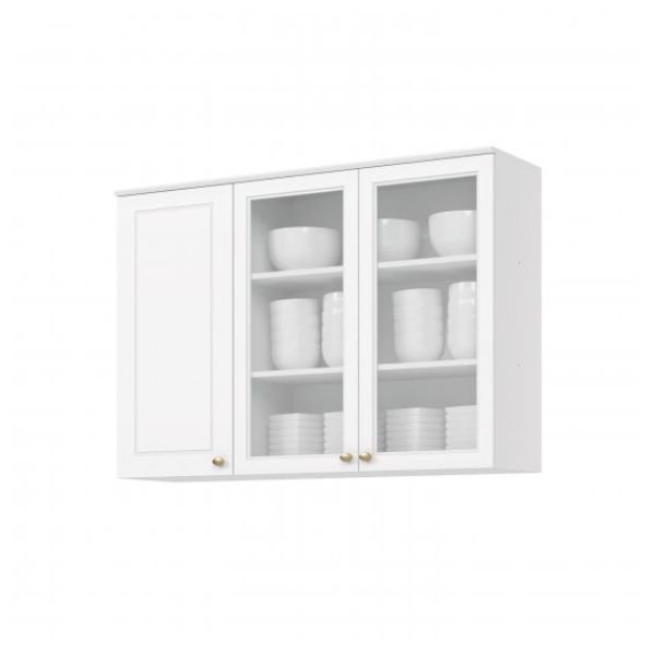 Aéreo cozinha 1200mm fechado 3 portas vidro Branco HP