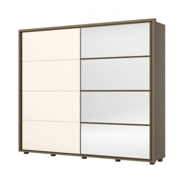 Guarda-roupa Cavic fechado portas espelhadas Duna Off White